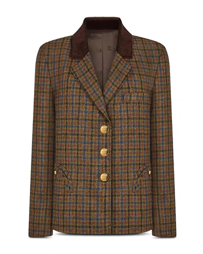 Blazé Milano Blaze Milano Amandira Shelley Three Button Blazer In Brown