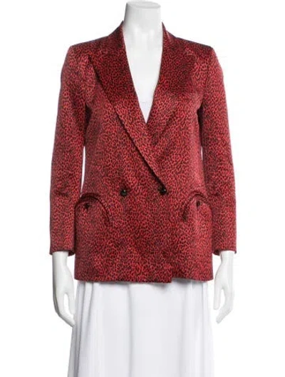 Pre-owned Blazé Milano Animal Print Blazer In Red