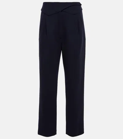 Blazé Milano Basque High-rise Virgin Wool Pants In Blue