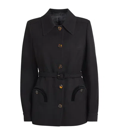 Blazé Milano Belted Luna Paint Jacket In Black