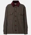 Blazé Milano Berber Corduroy-trimmed Wool-blend Jacket In Brown