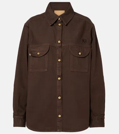 Blazé Milano Berber Cotton Overshirt In Brown