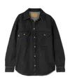Blazé Milano Berber Embroidered Denim Shirt In Black