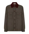 Blazé Milano Berber Corduroy-trimmed Wool-blend Jacket In Green