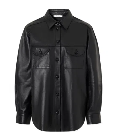 Blazé Milano Berber Leather Shirt In Black