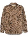 Blazé Milano Simba Berber Embroidered Leopard-print Denim Shirt In Brown