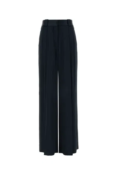 Blazé Milano Black Satin Novalis Palazzo Pant In Blue