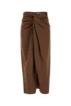 Blazé Milano Blaze Brown Crepe Novalis Skirt In Brown