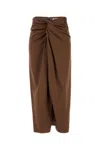 Blazé Milano Blaze Brown Crepe Novalis Skirt In Brown