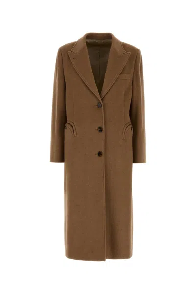 Blazé Milano Mylius Heck Long Coat Notch Lapels In Brown
