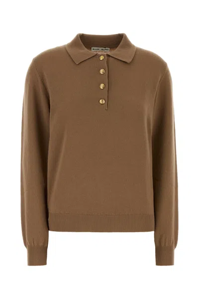 Blazé Milano Blaze Camel Wool Blend Highland Polo Shirt In Brown