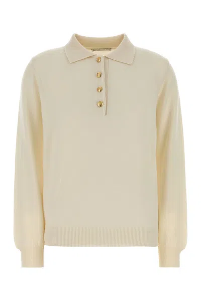 Blazé Milano Blaze Cream Wool Blend Highland Polo Shirt In Yellow