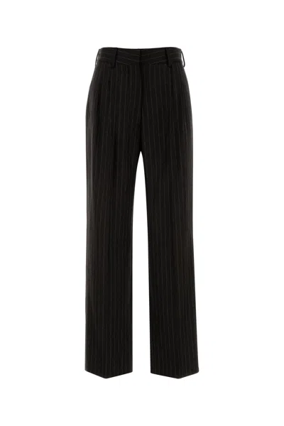 Blazé Milano Blaze Embroidered Wool Blend Lady Maud Fox Palazzo Pant In White