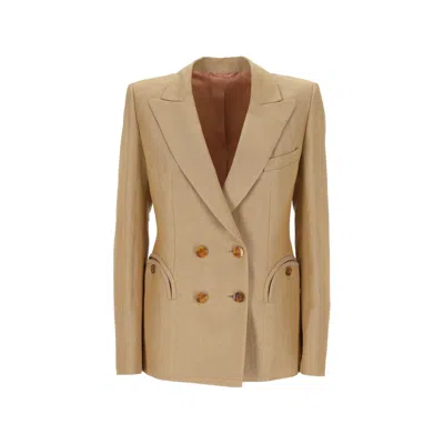 Blazé Milano Button Double-breasted Jacket In Neutral
