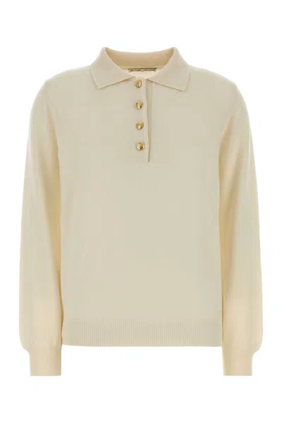 Blazé Milano Blaze Women's Cream Wool-cashmere Highland Polo Shirt In Yellow
