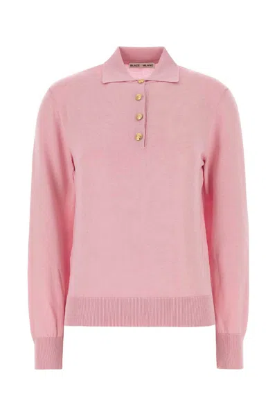 Blazé Milano Blaze Women's Silk-blend Polo Shirt In Pink