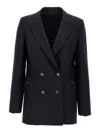 Blazé Milano Missy Double-breasted Cotton-blend Blazer