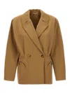 Blazé Milano Beige Double-breasted Cotton Blazer