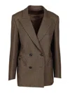Blazé Milano Double-breasted Jacket With Houndstooth Pattern Blaze In Brown