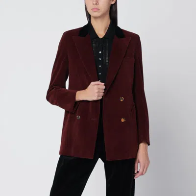 Blazé Milano Blazer Classic Touch In Bordeaux Velvet In Burgundy