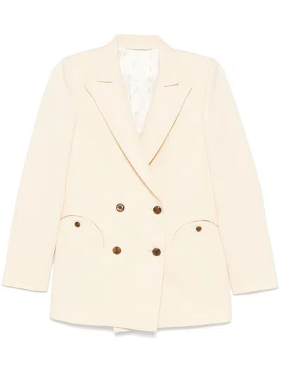 Blazé Milano Blazer In Linen And Silk Blend. In Neutral