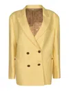 Blazé Milano Double-breasted Charmer Clarity Butter-coloured Jacket In Yellow