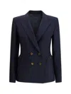 Blazé Milano First Class Double-breasted Jacket In Navy Blue Wool In Blue