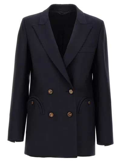 BLAZÉ MILANO BLUE DOUBLE-BREASTED BLAZER