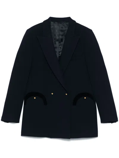 Blazé Milano Blue Double-breasted Virgin Wool Blazer With Gold Buttons Blaze