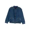 Blazé Milano Elasticated Pocket Denim Jacket In Brown