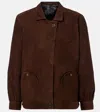 Blazé Milano Cleo Suede Bomber Jacket In Braun