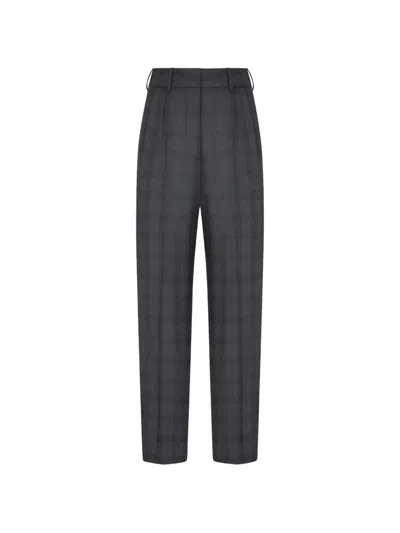Blazé Milano Bravado Checked Wool Trousers In Black