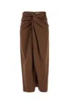 Blazé Milano Blaze Brown Crepe Novalis Skirt In Multi