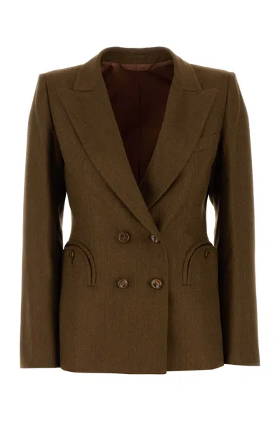BLAZÉ MILANO BROWN LINEN RENARD BLAZER