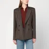 Blazé Milano Brown Wool Pied De Poule Double-breasted Blazer