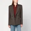 Blazé Milano Double-breasted Jacket With Houndstooth Pattern Blaze In Brown