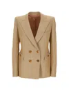 Blazé Milano Button Double-breasted Jacket In Neutral