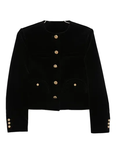 Blazé Milano Button-fastening Cotton-blend Jacket In Black