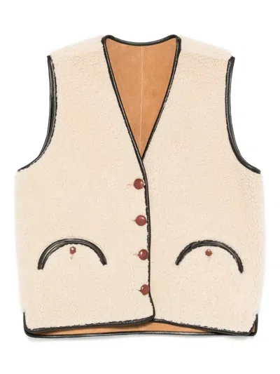 BLAZÉ MILANO BUTTON-FASTENING SHEARLING GILET