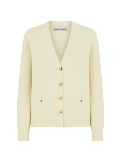 Blazé Milano Buttoned Cardigan In Neutral