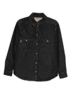 Blazé Milano Buttoned Pocket Blouse In Black
