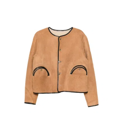 Blazé Milano Button-fastening Shearling Jacket In Neutrals