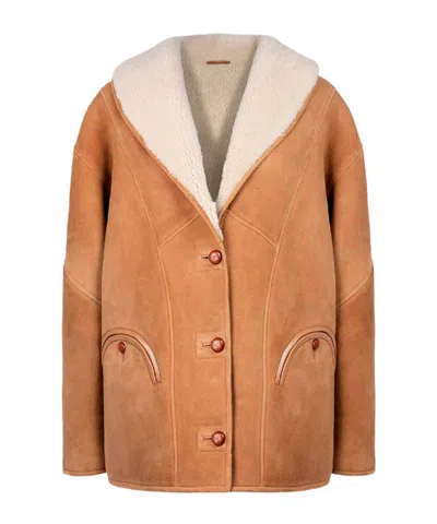 Blazé Milano Tatoosh Shearling Jacket In Brown