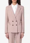 Blazé Milano Sand-colored Double-breasted Jacket In Sand