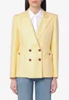 Blazé Milano Structured Double Breasted Jacket In Yellow