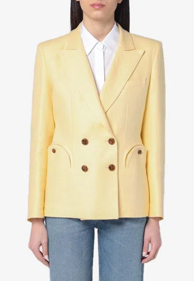 BLAZÉ MILANO CHARMER DOUBLE-BREASTED LINEN BLAZER