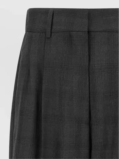 Blazé Milano Checked Virgin Wool High-rise Pleated Wide-leg Suit Trousers In Gray