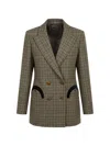 Blazé Milano Check-pattern Double-breasted Blazer In Green