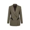 Blazé Milano Check-pattern Double-breasted Blazer In Green