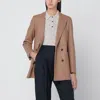 Blazé Milano Cholita Blazer In Wool And Cashmere Camel Color In Gold